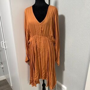 1.4.3. Story by Line Up Long Sleeve V-Neck Dress in Orange